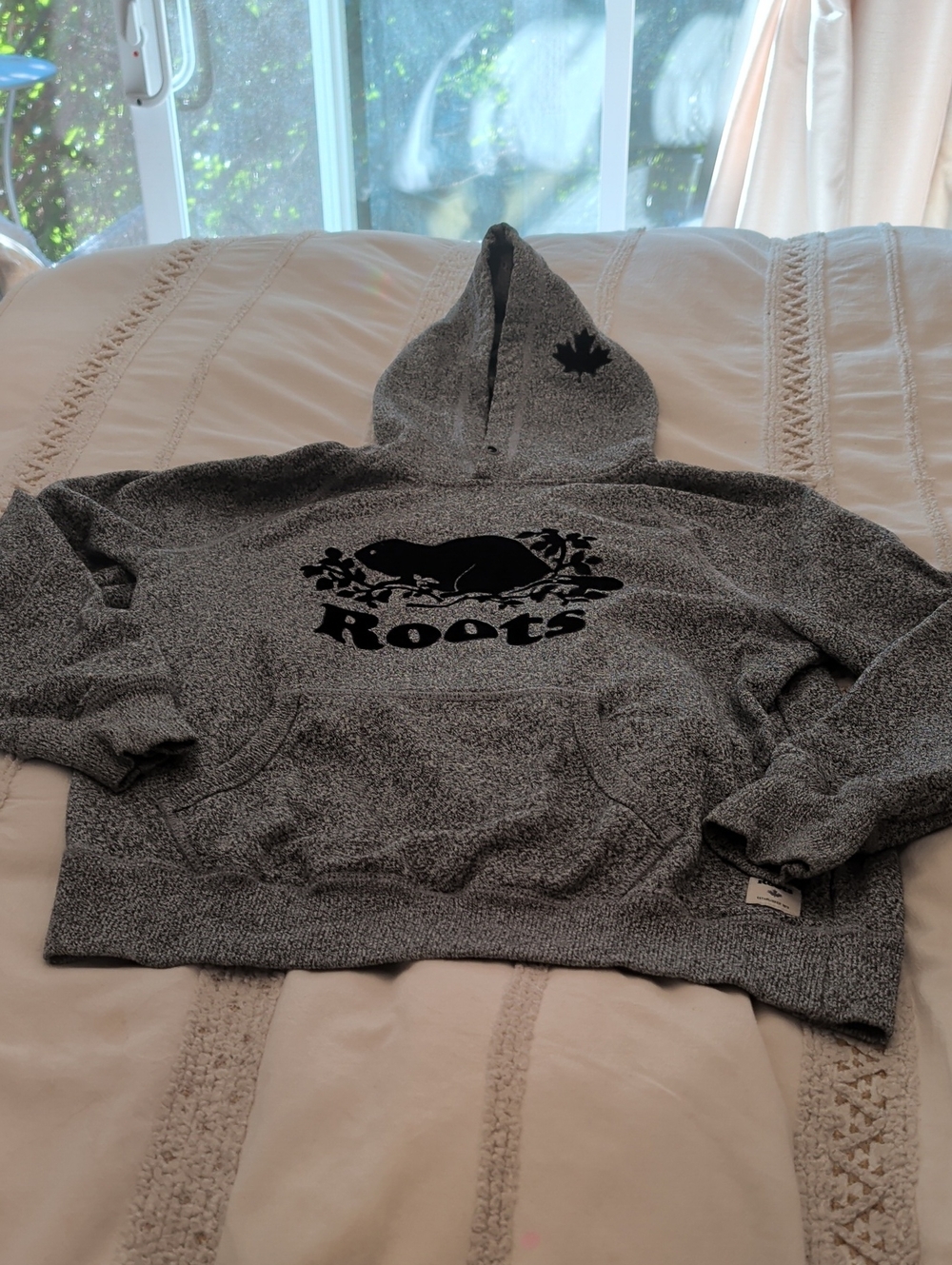 Roots Gray Hooded Sweatshirt with Black Logo